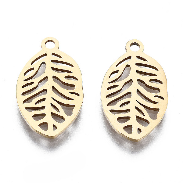 PandaHall 201 Stainless Steel Pendants, Laser Cut, Leaf, Golden, 17.5x10x1mm, Hole: 1.4mm 201 Stainless Steel Leaf
PandaHall 201 Stainless Steel Pendants, Laser Cut, Leaf, Golden, 17.5x10x1mm, Hole: 1.4mm 201 Stainless Steel Leaf