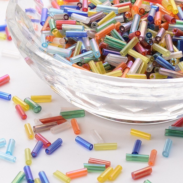PandaHall Transparent Colours Rainbow Glass Bugle Beads, AB Color, Mixed Color, 6x1.8mm, Hole: 0.6mm Glass Multicolor
PandaHall Transparent Colours Rainbow Glass Bugle Beads, AB Color, Mixed Color, 6x1.8mm, Hole: 0.6mm Glass Multicolor