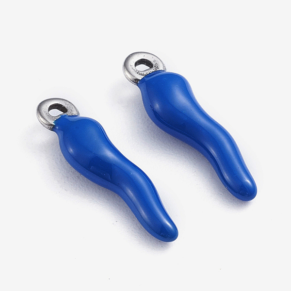 PandaHall 304 Stainless Steel Pendants, Enamelled Sequins, Horn of Plenty/Italian Horn Cornicello Charms, Stainless Steel Color, Blue...
PandaHall 304 Stainless Steel Pendants, Enamelled Sequins, Horn of Plenty/Italian Horn Cornicello Charms, Stainless Steel Color, Blue...