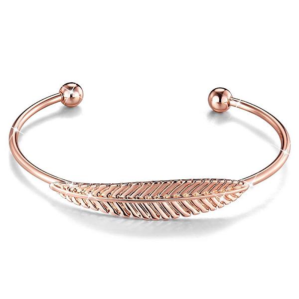 PandaHall SHEGRACE Brass Cuff Bangle, Torque Bangles, with Leaf, Rose Gold, 1-3/4 inchx2-1/2 inch(45x66mm) Brass
PandaHall SHEGRACE Brass Cuff Bangle, Torque Bangles, with Leaf, Rose Gold, 1-3/4 inchx2-1/2 inch(45x66mm) Brass