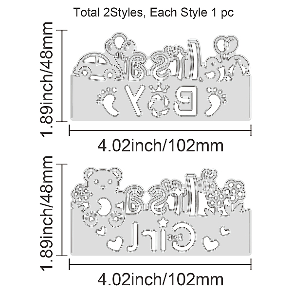 PandaHall GLOBLELAND 2Pcs 2 Style Carbon Steel Cutting Dies Stencils, for DIY Scrapbooking/Photo Album, Decorative Embossing DIY Paper Card...
PandaHall GLOBLELAND 2Pcs 2 Style Carbon Steel Cutting Dies Stencils, for DIY Scrapbooking/Photo Album, Decorative Embossing DIY Paper Card...