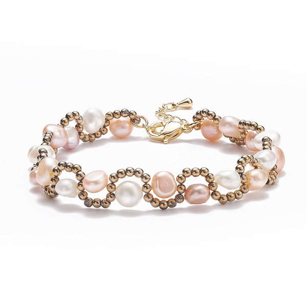 PandaHall Natural Pearl & Glass Braided Beaded Bracelet, Wire Wrap Jewelry for Women, PeachPuff, 6-7/8~7-3/8 inch(17.6~18.8cm) Pearl Brown
PandaHall Natural Pearl & Glass Braided Beaded Bracelet, Wire Wrap Jewelry for Women, PeachPuff, 6-7/8~7-3/8 inch(17.6~18.8cm) Pearl Brown