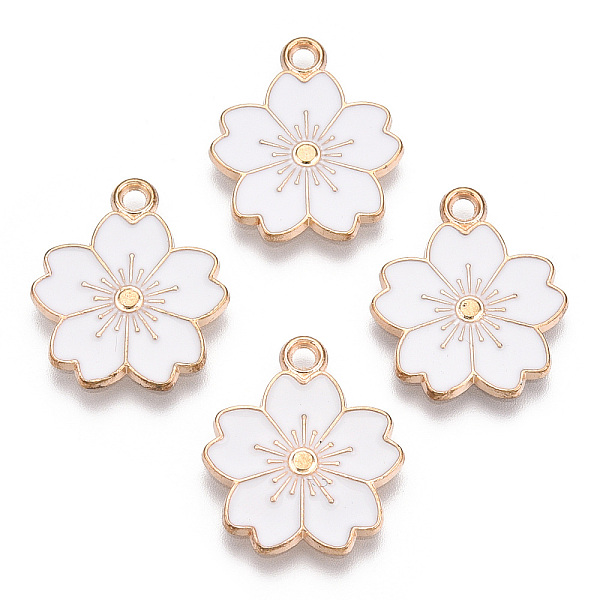 PandaHall Alloy Enamel Pendants, Sakura Flower, Light Gold, White, 20.5x17.5x1.5mm, Hole: 2mm Alloy+Enamel Flower White
PandaHall Alloy Enamel Pendants, Sakura Flower, Light Gold, White, 20.5x17.5x1.5mm, Hole: 2mm Alloy+Enamel Flower White