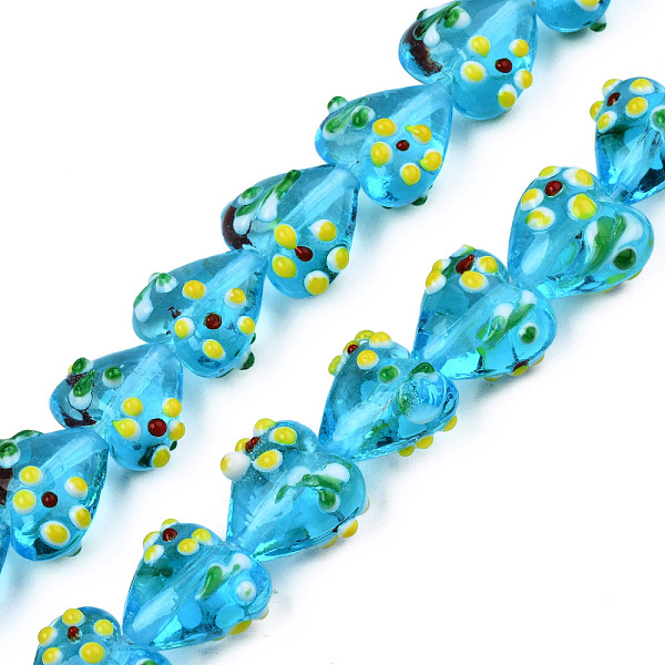 PandaHall Handmade Bumpy Lampwork Beads Strands, Heart, Light Sky Blue, 15~16x15.5~17x10.5~11.5mm, Hole: 1.4~1.8mm, about 26pcs/strand...
PandaHall Handmade Bumpy Lampwork Beads Strands, Heart, Light Sky Blue, 15~16x15.5~17x10.5~11.5mm, Hole: 1.4~1.8mm, about 26pcs/strand...