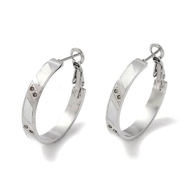 PandaHall 304 Stainless Steel Rhinestone Hoop Earrings for Women, Enamel Style, Stainless Steel Color, 27.5x4.5mm 304 Stainless Steel White
PandaHall 304 Stainless Steel Rhinestone Hoop Earrings for Women, Enamel Style, Stainless Steel Color, 27.5x4.5mm 304 Stainless Steel White