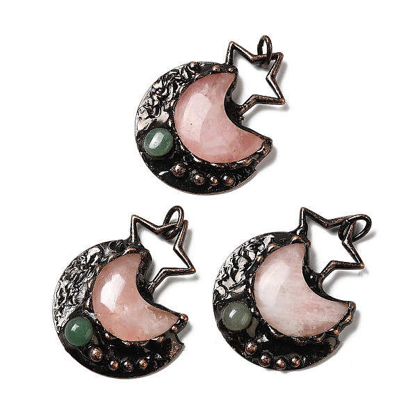 PandaHall Natural Rose Quartz & Green Aventurine Big Pendants, Star & Moon Charms, with Red Copper Plated Brass Findings, Cadmium Free &...
PandaHall Natural Rose Quartz & Green Aventurine Big Pendants, Star & Moon Charms, with Red Copper Plated Brass Findings, Cadmium Free &...