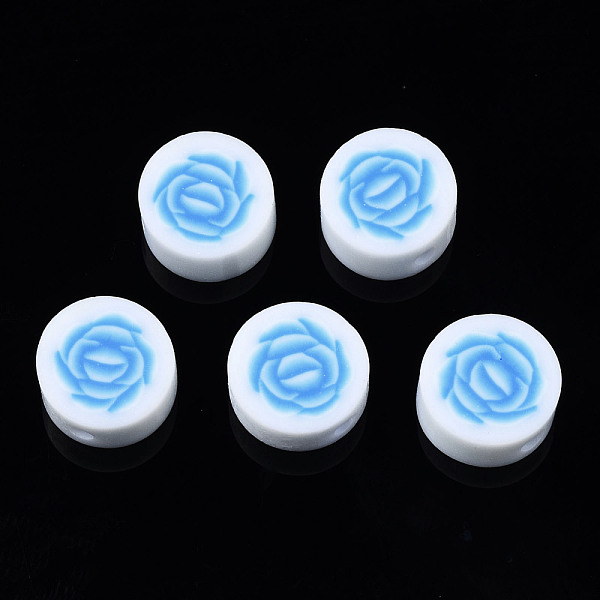 PandaHall Handmade Polymer Clay Beads, for DIY Jewelry Crafts Supplies, Flat Round with Flower, Light Sky Blue, 9~9.5x4~4.5mm, Hole: 1.8mm...
PandaHall Handmade Polymer Clay Beads, for DIY Jewelry Crafts Supplies, Flat Round with Flower, Light Sky Blue, 9~9.5x4~4.5mm, Hole: 1.8mm...