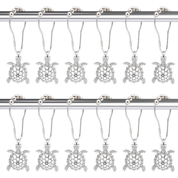 PandaHall Unicraftale Iron Shower Curtain Rings for Bathroom, with Tibetan Style Alloy Tortoise Pendants, Antique Silver, 132mm Alloy...
PandaHall Unicraftale Iron Shower Curtain Rings for Bathroom, with Tibetan Style Alloy Tortoise Pendants, Antique Silver, 132mm Alloy...