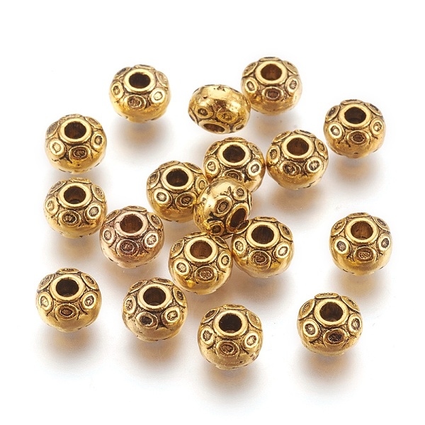 PandaHall Tibetan Silver Spacer Beads, Cadmium Free & Lead Free, Antique Golden, 7x5mm, Hole: 2.5mm Alloy Rondelle
PandaHall Tibetan Silver Spacer Beads, Cadmium Free & Lead Free, Antique Golden, 7x5mm, Hole: 2.5mm Alloy Rondelle