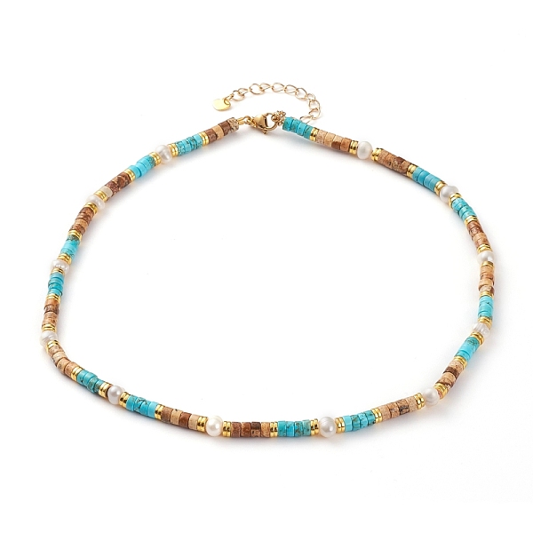 PandaHall Natural Picture Jasper & Turquoise Beaded Necklaces, with Electroplated Non-magnetic Synthetic Hematite Beads, Natural Pearl Beads...
PandaHall Natural Picture Jasper & Turquoise Beaded Necklaces, with Electroplated Non-magnetic Synthetic Hematite Beads, Natural Pearl Beads...
