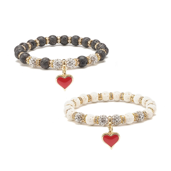 PandaHall 2Pcs 2 Colors Natural Lava Rock Stretch Bracelets Set with Rhinestone Beads, Essential Oil Gemstone Jewelery with Red Charm for..., Multicolor
PandaHall 2Pcs 2 Colors Natural Lava Rock Stretch Bracelets Set with Rhinestone Beads, Essential Oil Gemstone Jewelery with Red Charm for..., Multicolor