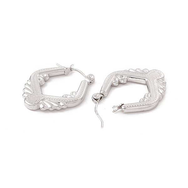PandaHall 304 Stainless Steel Rhombus Chunky Hoop Earrings for Women, Stainless Steel Color, 25x20x2.5mm, Pin: 0.6mm 304 Stainless Steel...
PandaHall 304 Stainless Steel Rhombus Chunky Hoop Earrings for Women, Stainless Steel Color, 25x20x2.5mm, Pin: 0.6mm 304 Stainless Steel...