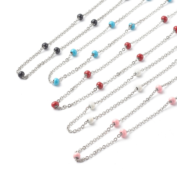 PandaHall 304 Stainless Steel Cable Chain Necklaces, with Enamel Beads, Stainless Steel Color, Mixed Color, 17.3 inch(44cm) 304 Stainless..., Multicolor
PandaHall 304 Stainless Steel Cable Chain Necklaces, with Enamel Beads, Stainless Steel Color, Mixed Color, 17.3 inch(44cm) 304 Stainless..., Multicolor