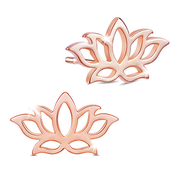 PandaHall SHEGRACE 925 Sterling Silver Stud Earrings, Lotus, Rose Gold, 6.19x11.77mm Sterling Silver
PandaHall SHEGRACE 925 Sterling Silver Stud Earrings, Lotus, Rose Gold, 6.19x11.77mm Sterling Silver
