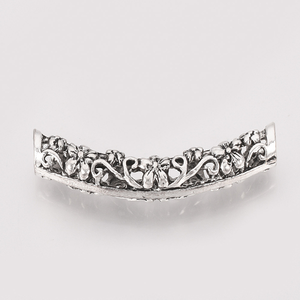 PandaHall Tibetan Style Alloy Tube Beads, Curved Tube Noodle Beads, Cadmium Free & Lead Free, Curved Tube with Flower, Antique Silver...
PandaHall Tibetan Style Alloy Tube Beads, Curved Tube Noodle Beads, Cadmium Free & Lead Free, Curved Tube with Flower, Antique Silver...