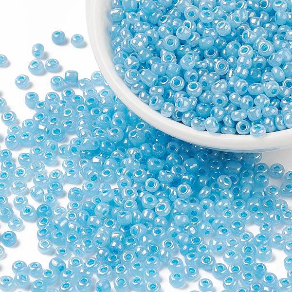 PandaHall 13G 8/0 Glass Seed Beads, Ceylon, Round, Pale Turquoise, 3mm, Hole: 1mm Glass
PandaHall 13G 8/0 Glass Seed Beads, Ceylon, Round, Pale Turquoise, 3mm, Hole: 1mm Glass