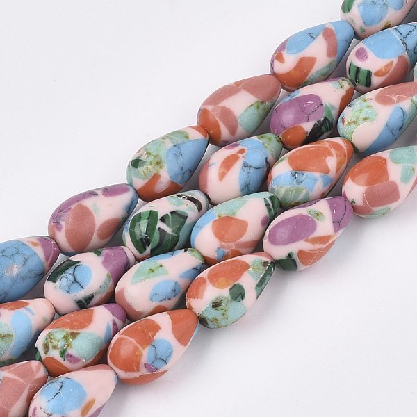 PandaHall Synthetic Gemstone Beads Strands, Dyed, Teardrop, Colorful, 16~16.5x10mm, Hole: 1mm, about 25pcs/strand, 16.1 inch Synthetic...
PandaHall Synthetic Gemstone Beads Strands, Dyed, Teardrop, Colorful, 16~16.5x10mm, Hole: 1mm, about 25pcs/strand, 16.1 inch Synthetic...