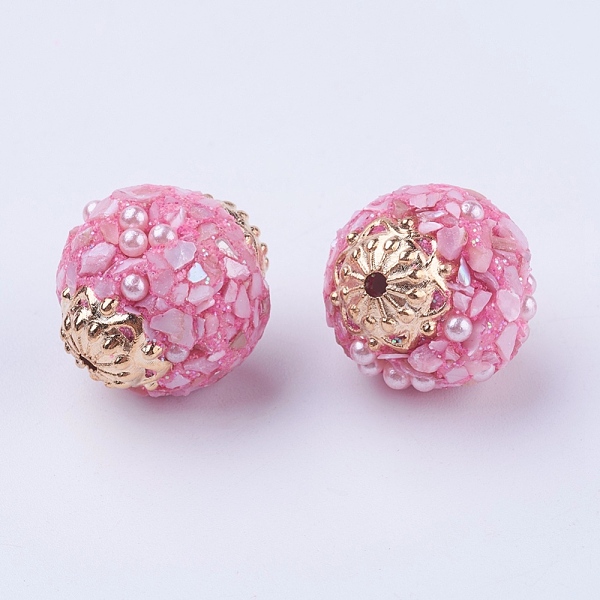 PandaHall Handmade Indonesia Beads, with Metal Findings, Round, Pearl Pink, 19x18mm, Hole: 1.5mm Polymer Clay Round Pink
PandaHall Handmade Indonesia Beads, with Metal Findings, Round, Pearl Pink, 19x18mm, Hole: 1.5mm Polymer Clay Round Pink