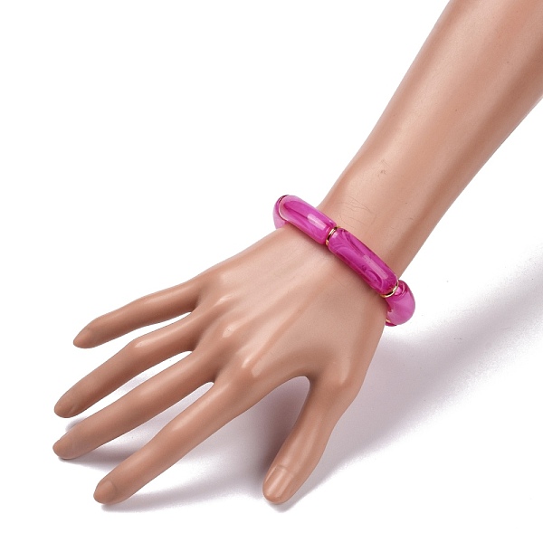 PandaHall Acrylic Tube Beaded Stretch Bracelets, with Brass Beads, Hot Pink, Inner Diameter: 2-1/8 inch(5.5cm) Acrylic
PandaHall Acrylic Tube Beaded Stretch Bracelets, with Brass Beads, Hot Pink, Inner Diameter: 2-1/8 inch(5.5cm) Acrylic