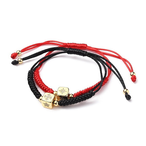 PandaHall Adjustable Nylon Thread Braided Bead Bracelets Sets, with Golden Plated Brass Micro Pave Cubic Zirconia Beads, Cube with Star..., Multicolor
PandaHall Adjustable Nylon Thread Braided Bead Bracelets Sets, with Golden Plated Brass Micro Pave Cubic Zirconia Beads, Cube with Star..., Multicolor