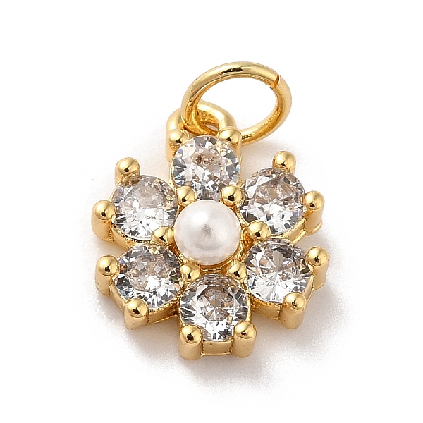 PandaHall Rack Plating Brass Micro Pave Cubic Zirconia Charms, with Pearl, Cadmium Free & Lead Free, Real 18K Gold Plated, Flower, Clear...
PandaHall Rack Plating Brass Micro Pave Cubic Zirconia Charms, with Pearl, Cadmium Free & Lead Free, Real 18K Gold Plated, Flower, Clear...