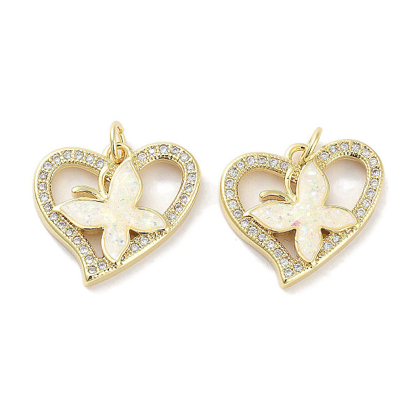 PandaHall Brass Micro Pave Clear Cubic Zirconia Pendants, with Synthetic Opal and Jump Rings, Real 18K Gold Plated, Heart with Butterfly..., White
PandaHall Brass Micro Pave Clear Cubic Zirconia Pendants, with Synthetic Opal and Jump Rings, Real 18K Gold Plated, Heart with Butterfly..., White