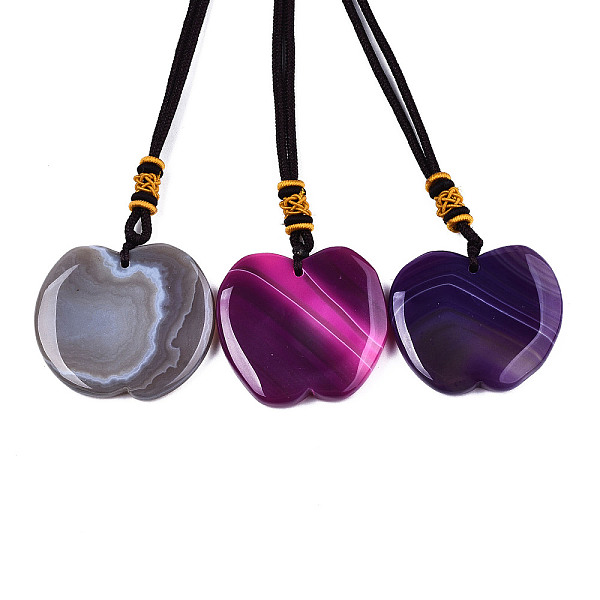 PandaHall Natural Agate Pendant Necklaces, with Random Color Polyester Cords, Dyed, Apple, Mixed Color, 26~29.9 inch(66~76cm) Natural Agate..., Multicolor
PandaHall Natural Agate Pendant Necklaces, with Random Color Polyester Cords, Dyed, Apple, Mixed Color, 26~29.9 inch(66~76cm) Natural Agate..., Multicolor