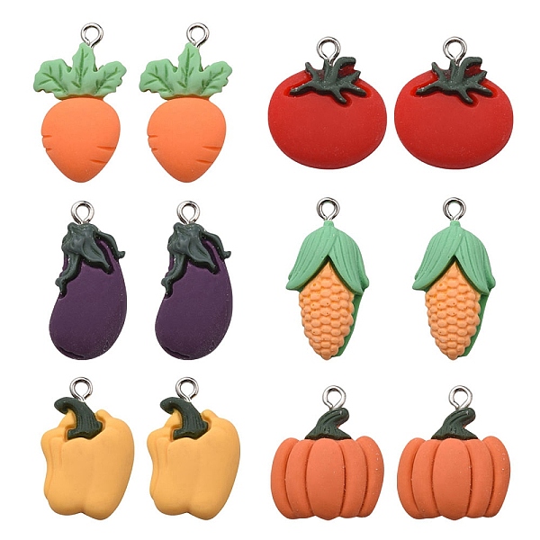 PandaHall 12Pcs 6 Styles Opaque Resin Pendants, Vegetable Charms, with Platinum Tone Alloy Loops, Mixed Color, 21~28x13~19.5x4~7mm, Hole..., Multicolor
PandaHall 12Pcs 6 Styles Opaque Resin Pendants, Vegetable Charms, with Platinum Tone Alloy Loops, Mixed Color, 21~28x13~19.5x4~7mm, Hole..., Multicolor
