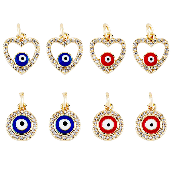 PandaHall DICOSMETIC 8Pcs 4 Styles Evil Eye Brass Micro Pave Clear Cubic Zirconia Charms, with Enamel and Jump Rings, Golden, Heart & Flat..., Multicolor
PandaHall DICOSMETIC 8Pcs 4 Styles Evil Eye Brass Micro Pave Clear Cubic Zirconia Charms, with Enamel and Jump Rings, Golden, Heart & Flat..., Multicolor
