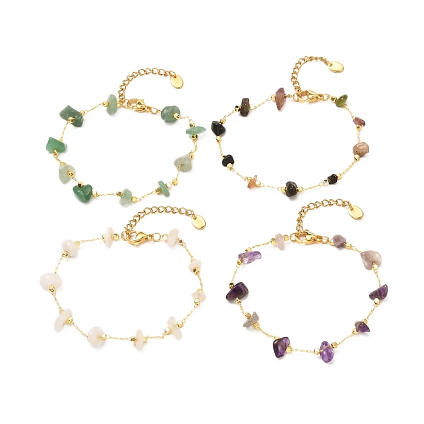 PandaHall Natural Mixed Gemstone Chip Beaded Bracelet for Girl Women, Brass Cable Chain Bracelet, Golden, 6-3/4 inch(17.3cm) Mixed Stone
PandaHall Natural Mixed Gemstone Chip Beaded Bracelet for Girl Women, Brass Cable Chain Bracelet, Golden, 6-3/4 inch(17.3cm) Mixed Stone