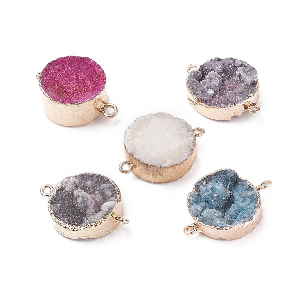 PandaHall ARRICRAFT Plated Natural Druzy Agate Links Connectors, with Light Gold Plated Brass Findings, 30~40x20~30x8~17mm, Hole: 2mm..., Multicolor
PandaHall ARRICRAFT Plated Natural Druzy Agate Links Connectors, with Light Gold Plated Brass Findings, 30~40x20~30x8~17mm, Hole: 2mm..., Multicolor