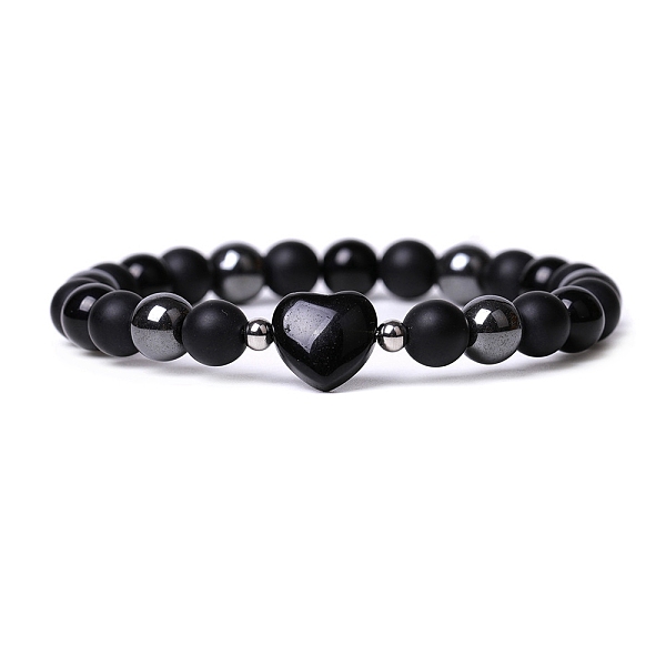 PandaHall Natural Obsidian Heart Beaded Stretch Bracelet, 7-1/2 inch(19cm) Obsidian Heart
PandaHall Natural Obsidian Heart Beaded Stretch Bracelet, 7-1/2 inch(19cm) Obsidian Heart