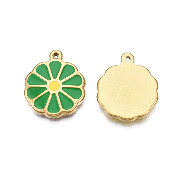 PandaHall 304 Stainless Steel Enamel Pendants, Real 18K Gold Plated, Flower, Sea Green, 22x18.5x3mm, Hole: 1.6mm Stainless Steel+Enamel...
PandaHall 304 Stainless Steel Enamel Pendants, Real 18K Gold Plated, Flower, Sea Green, 22x18.5x3mm, Hole: 1.6mm Stainless Steel+Enamel...