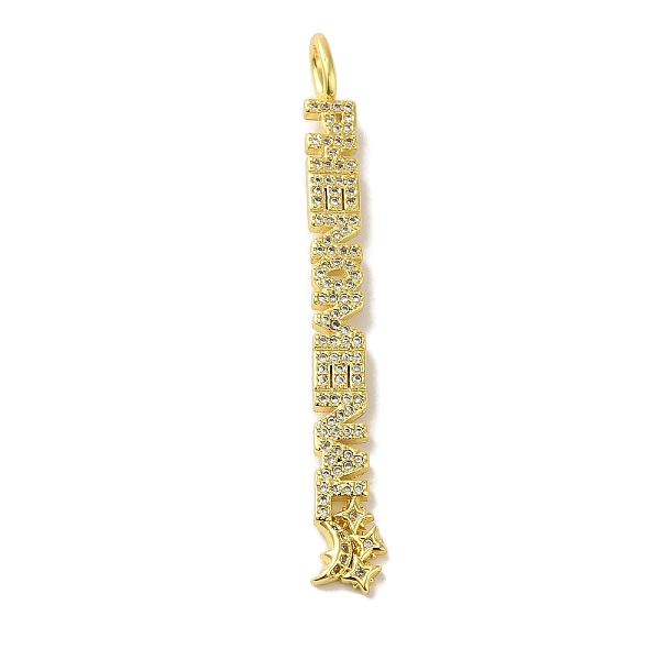 PandaHall Brass Micro Pave Cubic Zirconia Pendants, Real 18K Gold Plated, Word, Real 18K Gold Plated, 60.5x7.5x6mm, Hole: 5.2x3.8mm..., Clear
PandaHall Brass Micro Pave Cubic Zirconia Pendants, Real 18K Gold Plated, Word, Real 18K Gold Plated, 60.5x7.5x6mm, Hole: 5.2x3.8mm..., Clear