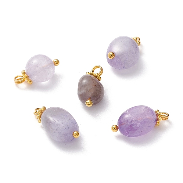 PandaHall Natural Amethyst Charms, with Brass Eye Pin & Alloy Daisy Spacer Beads, Golden, Nuggets, 12.5~15.5x7~9x5.5~6.5mm, Hole: 1.8mm...
PandaHall Natural Amethyst Charms, with Brass Eye Pin & Alloy Daisy Spacer Beads, Golden, Nuggets, 12.5~15.5x7~9x5.5~6.5mm, Hole: 1.8mm...