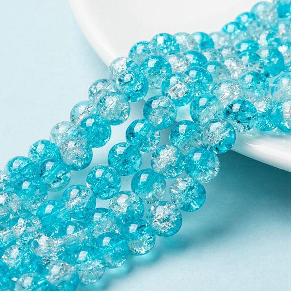 PandaHall Baking Painted Crackle Glass Bead Strands, Two Tone, Round, Dark Turquoise, 8mm, Hole: 1.3~1.6mm, about 100pcs/strand, 31.4 inch..., Cyan
PandaHall Baking Painted Crackle Glass Bead Strands, Two Tone, Round, Dark Turquoise, 8mm, Hole: 1.3~1.6mm, about 100pcs/strand, 31.4 inch..., Cyan