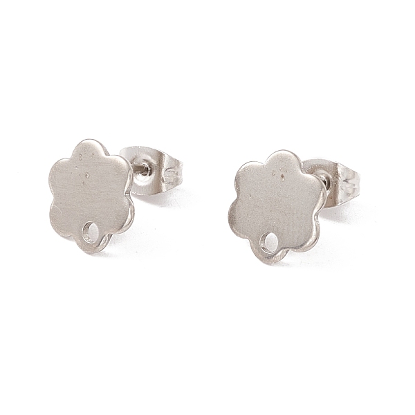 PandaHall 201 Stainless Steel Stud Earring Findings with Hole, 304 Stainless Steel Pins and Ear Nuts, Flower, Stainless Steel Color, 10x9mm...
PandaHall 201 Stainless Steel Stud Earring Findings with Hole, 304 Stainless Steel Pins and Ear Nuts, Flower, Stainless Steel Color, 10x9mm...