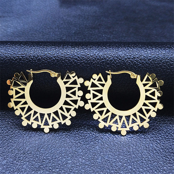 PandaHall 304 Stainless Steel Hollow Sun Hoop Earrings, Bohemia Theme Earrings, Golden, 34x41x1mm 304 Stainless Steel Sun
PandaHall 304 Stainless Steel Hollow Sun Hoop Earrings, Bohemia Theme Earrings, Golden, 34x41x1mm 304 Stainless Steel Sun