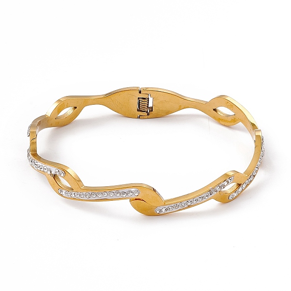PandaHall Vacuum Plating 201 Stainless Steel Bangles, with Polymer Clay Crystal Rhinestone, Wave, Golden, Inner Diameter: 2x2-1/2 inch..., White
PandaHall Vacuum Plating 201 Stainless Steel Bangles, with Polymer Clay Crystal Rhinestone, Wave, Golden, Inner Diameter: 2x2-1/2 inch..., White