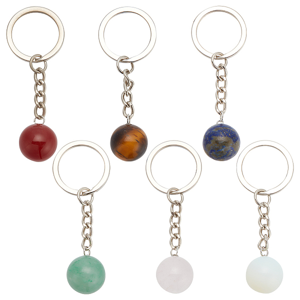 PandaHall DELORIGIN 6Pcs 6 Styles Round Natural & Synthetic Gemstone Pendant Keychain, with Zinc Alloy Finding, for Woman Bag Decoration...
PandaHall DELORIGIN 6Pcs 6 Styles Round Natural & Synthetic Gemstone Pendant Keychain, with Zinc Alloy Finding, for Woman Bag Decoration...