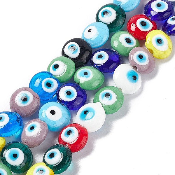 PandaHall Handmade Evil Eye Lampwork Beads Strands, Flat Round, Mixed Color, 14~15.5x8mm, Hole: 1~1.4mm, about 14pcs/strand, 12.60 inch..., Multicolor
PandaHall Handmade Evil Eye Lampwork Beads Strands, Flat Round, Mixed Color, 14~15.5x8mm, Hole: 1~1.4mm, about 14pcs/strand, 12.60 inch..., Multicolor