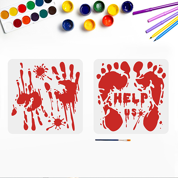 PandaHall MAYJOYDIY 2pcs Halloween Handprints Footprints Stencils Reusable Halloween Theme Stencils 11.8×11.8inch with Paint Brush Halloween...
PandaHall MAYJOYDIY 2pcs Halloween Handprints Footprints Stencils Reusable Halloween Theme Stencils 11.8×11.8inch with Paint Brush Halloween...