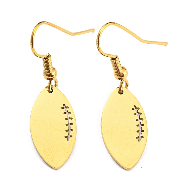 PandaHall Vacuum Plating 304 Stainless Steel Dangle Earrings, Rugby, Golden, 36x9.5mm 304 Stainless Steel Rugby
PandaHall Vacuum Plating 304 Stainless Steel Dangle Earrings, Rugby, Golden, 36x9.5mm 304 Stainless Steel Rugby