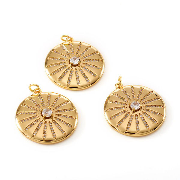 PandaHall Brass Micro Pave Cubic Zirconia Pendants, with Jump Rings, Flat Round, Clear, Real 18K Gold Plated, 28x26x5.5mm, Hole: 3mm...
PandaHall Brass Micro Pave Cubic Zirconia Pendants, with Jump Rings, Flat Round, Clear, Real 18K Gold Plated, 28x26x5.5mm, Hole: 3mm...