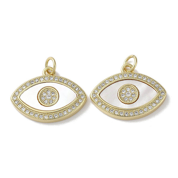 PandaHall Brass Micro Pave Cubic Zirconia Pendants, with Shell, Eye, Real 18K Gold Plated, 15.5x20x3mm, Hole: 3mm Brass+Cubic Zirconia+Shell..., Clear
PandaHall Brass Micro Pave Cubic Zirconia Pendants, with Shell, Eye, Real 18K Gold Plated, 15.5x20x3mm, Hole: 3mm Brass+Cubic Zirconia+Shell..., Clear