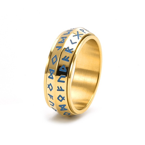 PandaHall Rune Words Viking Amulet Titanium Steel Rotating Finger Ring, Fidget Spinner Ring for Calming Worry Meditation, Golden, US Size 9...
PandaHall Rune Words Viking Amulet Titanium Steel Rotating Finger Ring, Fidget Spinner Ring for Calming Worry Meditation, Golden, US Size 9...
