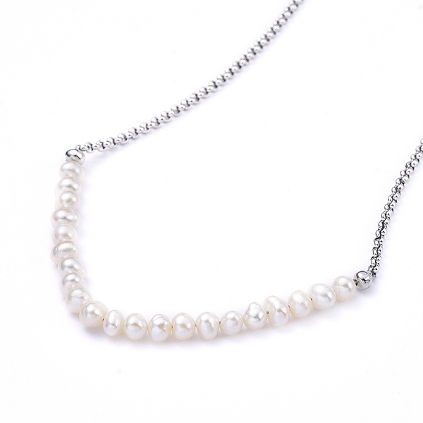 PandaHall Natural Pearl Beaded Necklaces, with 304 Stainless Steel Rolo Chains and Lobster Claw Clasps, Stainless Steel Color, 16.41 inch...
PandaHall Natural Pearl Beaded Necklaces, with 304 Stainless Steel Rolo Chains and Lobster Claw Clasps, Stainless Steel Color, 16.41 inch...