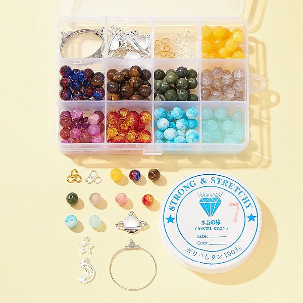 PandaHall DIY Planet Earring Bracelet Making Kit, Including Natural Mixed Stone & Glass Round Beads, Star & Moon Alloy Pendants, 316..., Multicolor
PandaHall DIY Planet Earring Bracelet Making Kit, Including Natural Mixed Stone & Glass Round Beads, Star & Moon Alloy Pendants, 316..., Multicolor