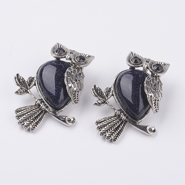 PandaHall Synthetic Blue Goldstone Pendants, with Alloy Finding, Owl, Antique Silver, 46.5x35.5x11.5mm, Hole: 6x8.5mm Blue Goldstone Owl
PandaHall Synthetic Blue Goldstone Pendants, with Alloy Finding, Owl, Antique Silver, 46.5x35.5x11.5mm, Hole: 6x8.5mm Blue Goldstone Owl