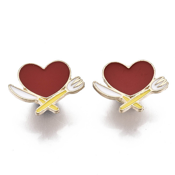 PandaHall Alloy Brooches, Enamel Pin, with Brass Butterfly Clutches, Heart with Knives and Forks, Light Gold, Red, 16x22x2mm, Pin: 1mm...
PandaHall Alloy Brooches, Enamel Pin, with Brass Butterfly Clutches, Heart with Knives and Forks, Light Gold, Red, 16x22x2mm, Pin: 1mm...